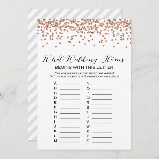 ABC Trouwartikelen Roos Goud Vrijgezellenfeest Spe Kaart (Voorkant / Achterkant)