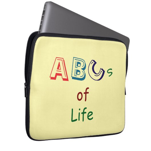 ABC van Life Electronics Bag Laptop Sleeve (Voorkant Rechts)