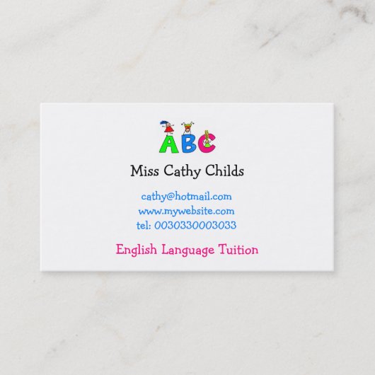 Abc Visitekaartje (Voorkant)