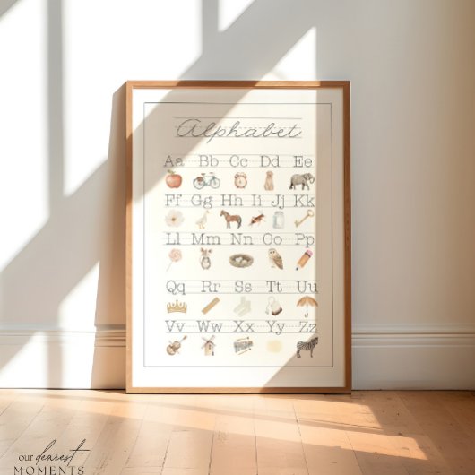ABC Wall Art Poster Alfabet  Kinder ABC's