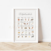 ABC Wall Art Poster Alfabet  Kinder ABC's