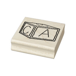 ABC Woodblock Rubberstempel