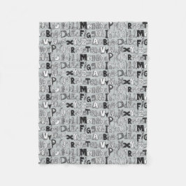 ABC zilver Fleece Deken