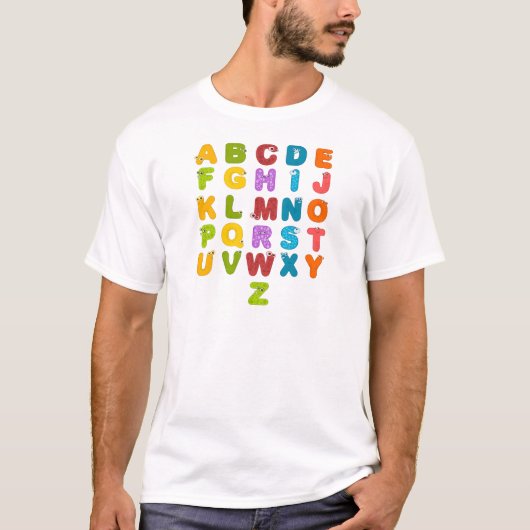ABCD-alfabetische ontwerpproducten T-shirt (Voorkant)