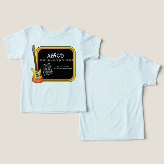 ABCD Alphabet AC/DC Spoof T-shirt (Ontwerp Voorkant & Achterkant)