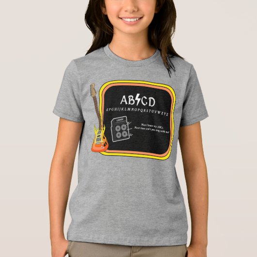 ABCD Alphabet AC/DC Spoof T-shirt (Voorkant)