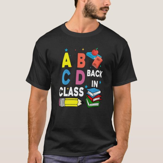 Abcd Back In Class Cute Back To School Teacher Stu T-shirt (Voorkant)