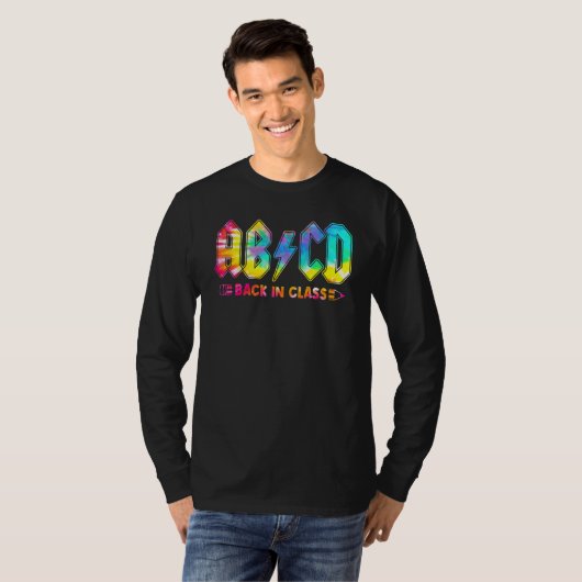 Abcd Back In Class Tie Dye Back To School Teacher T-shirt (Voorkant volledig)