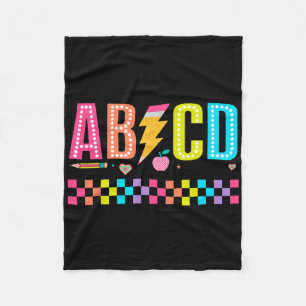 Abcd Ck naar school T-shirt Fleece Deken