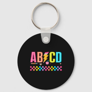 Abcd Ck naar school T-shirt Sleutelhanger