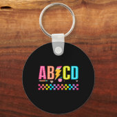 Abcd Ck naar school T-shirt Sleutelhanger (Voorkant)