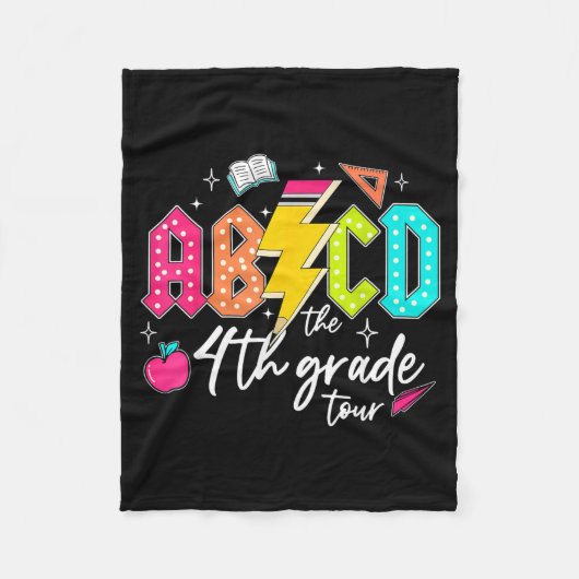 ABCD De 4e klas tour potlood bliksem rock jongens Fleece Deken (Voorkant)