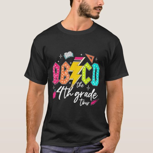 ABCD De 4e klas tour potlood bliksem rock jongens T-shirt (Voorkant)