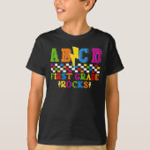 ABCD First Grade Rock terug naar school T-shirt (Voorkant)