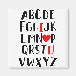 Abcd Ik Hou Van Jou Alfabet Mannen Vrouwen Schatti Magneet