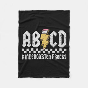 ABCD Kindergarten Rocks Pencil Lightning Teachers Fleece Deken