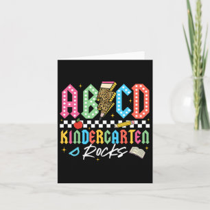 ABCD Kindergarten Rocks Pencil Lightning Teachers Kaart