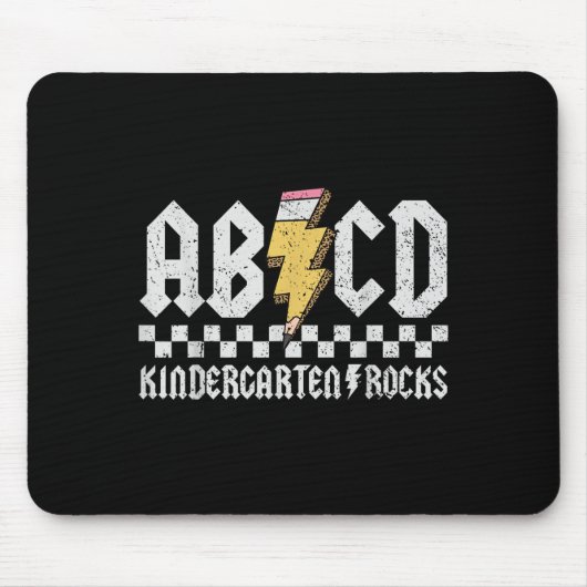 ABCD Kindergarten Rocks Pencil Lightning Teachers Muismat (Voorkant)