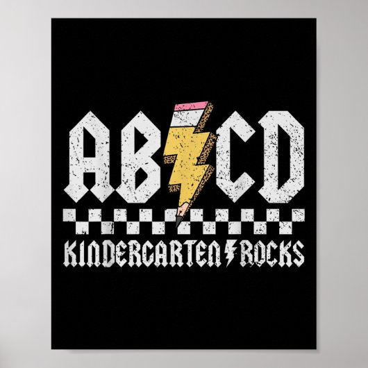 ABCD Kindergarten Rocks Pencil Lightning Teachers Poster (Voorkant)