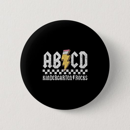 ABCD Kindergarten Rocks Pencil Lightning Teachers Ronde Button 5,7 Cm (Voorkant)