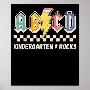 ABCD kleuterschool Rocks Pencil Lightning Teachers Poster