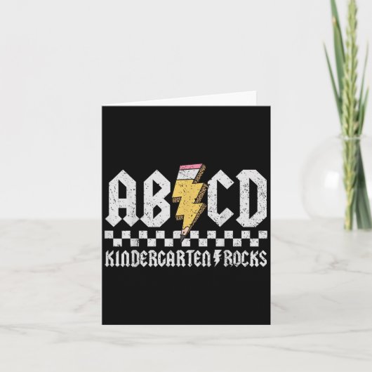 Abcd Kleuterschool Rocks Potlood Bliksem Leraars Kaart (Voorkant)