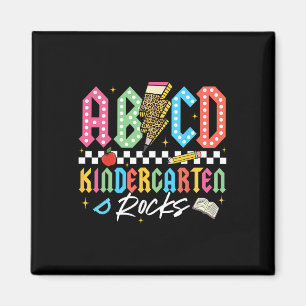 Abcd Kleuterschool Rocks Potlood Bliksem Leraars Magneet