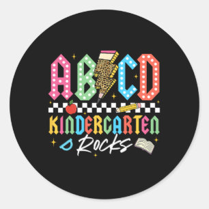 Abcd Kleuterschool Rocks Potlood Bliksem Leraars Ronde Sticker