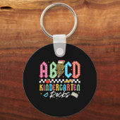 Abcd Kleuterschool Rocks Potlood Bliksem Leraars Sleutelhanger (Voorkant)