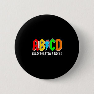 Abcd kleuterschool rots jongens terug naar school ronde button 5,7 cm