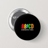 Abcd kleuterschool rots jongens terug naar school ronde button 5,7 cm (Voorkant /achterkant)