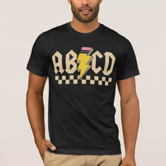 abcd leraren shirt, acdc shirt parodie shirt
