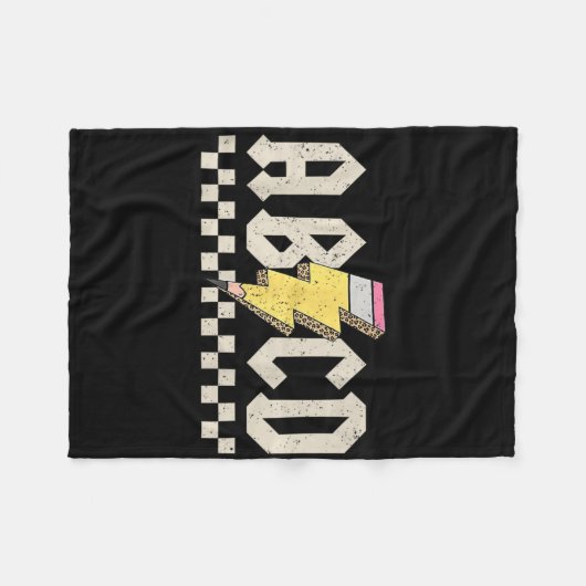 Abcd Pencil Lightning Bolt Back To School Teachers Fleece Deken (Voorkant (Horizontaal))
