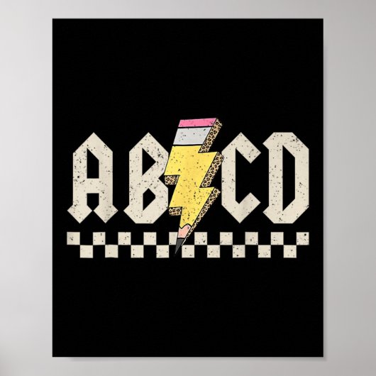 Abcd Pencil Lightning Bolt Back To School Teachers Poster (Voorkant)
