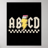 Abcd Pencil Lightning Bolt Teacher Back To School  Poster (Voorkant)