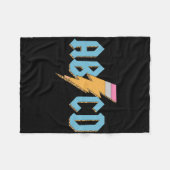 ABCD Pencil Lightning Rock'n Roll Teacher Terug na Fleece Deken (Voorkant (Horizontaal))