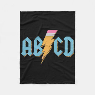 ABCD Pencil Lightning Rock'n Roll Teacher Terug na Fleece Deken