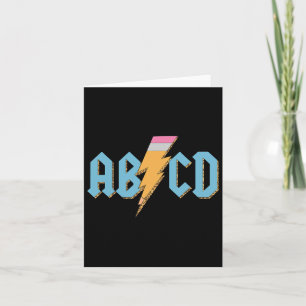 ABCD Pencil Lightning Rock'n Roll Teacher Terug na Kaart