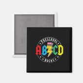 Abcd Peuterspeelzaal Rocks 1e Dag Pre-k Leraar Ter Magneet (Voorkant / Achterkant)