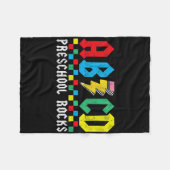 Abcd Peuterspeelzaal Rocks Eerste Dag Pre-k Leerkr Fleece Deken (Voorkant (Horizontaal))