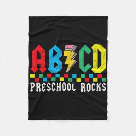 Abcd Peuterspeelzaal Rocks Eerste Dag Pre-k Leerkr Fleece Deken (Voorkant)