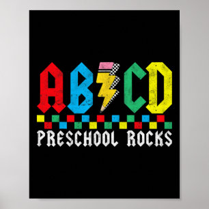 Abcd Peuterspeelzaal Rocks Eerste Dag Pre-k Leerkr Poster