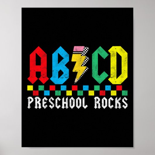 Abcd Peuterspeelzaal Rocks Eerste Dag Pre-k Leerkr Poster (Voorkant)