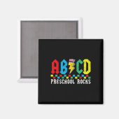 Abcd Peuterspeelzaal Rocks Eerste Dag Pre-k Leraar Magneet (Voorkant / Achterkant)