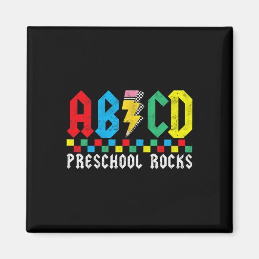 Abcd Peuterspeelzaal Rocks Eerste Dag Pre-k Leraar Magneet (Voorkant)