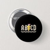 Abcd Potlood Bliksemflits Leraar Terug naar school Ronde Button 5,7 Cm (Voorkant /achterkant)