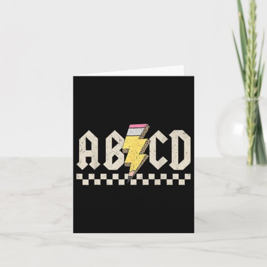 Abcd Potlood Bliksemschicht Terug naar school Lera Kaart (Voorkant)