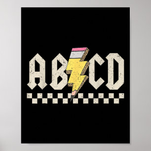 Abcd Potlood Bliksemschicht Terug naar school Lera Poster