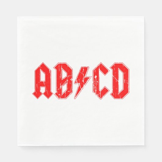 ABCD rock music funny symbol fake acdc joke school Servet (Voorkant)