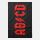 ABCD rock music funny symbol fake acdc joke school Theedoek (Verticaal)